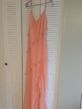 USED AZAZIE SUNSET CHIFFON BRIDESMAID DRESS